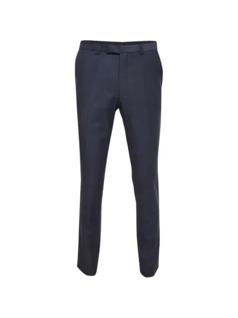 BOSS GREEN HUGO BOSS textured-wool tailored trousers Blue 1324402