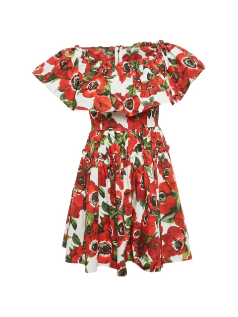 Dolce & Gabbana Pre-Owned floral-print ruffled midi dress White 1267294