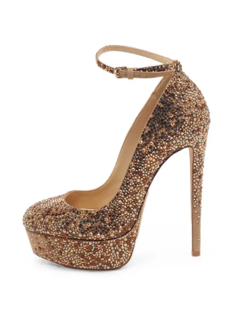 Jimmy Choo Pre-Owned crystal-embellished ankle-strap pumps Neutrals 1339184