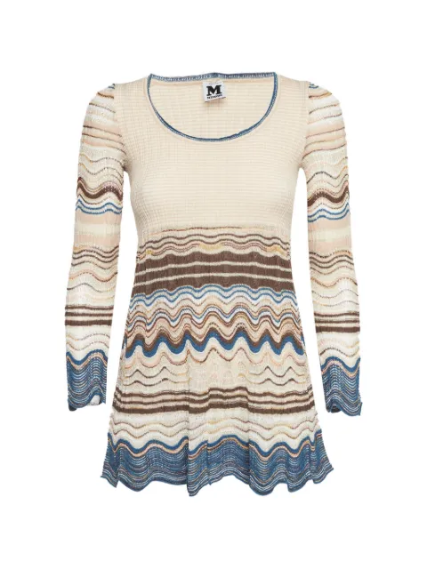 Missoni Pre-Owned rib-knit flared top Neutrals 1305420