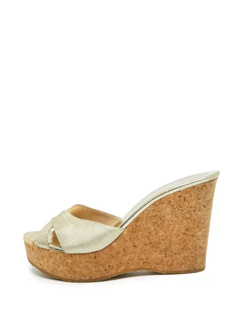 Jimmy Choo Pre-Owned Prima wedge sandals Gold 1342612