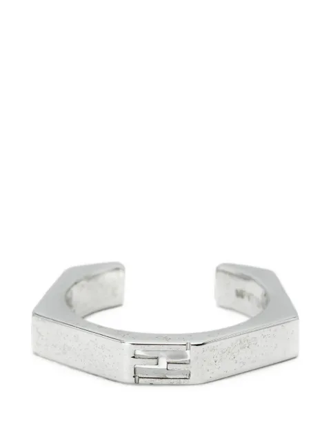 Fendi Pre-Owned Baguette logo-motif ring Silver 1331829