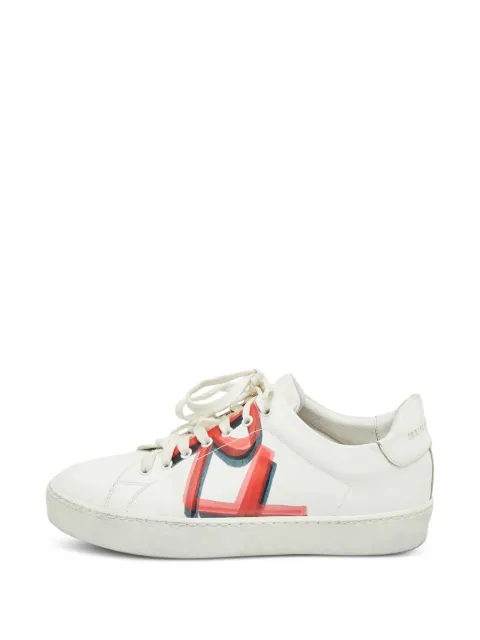 Burberry Pre-Owned Graffiti lace-up sneakers White 1303360