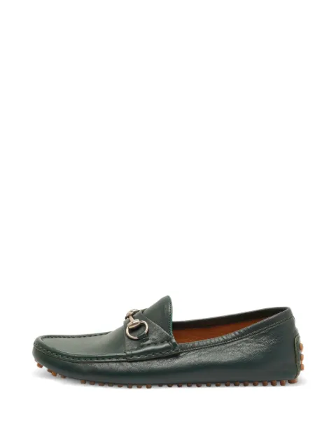 Gucci Pre-Owned Horsebit leather loafers Green 1331328