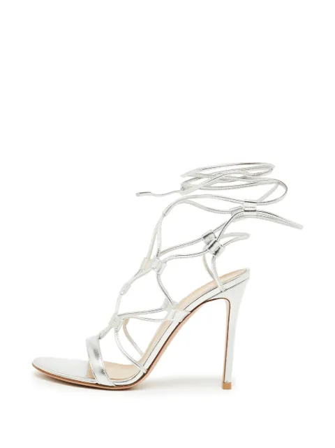 Gianvito Rossi Giza ankle-tie sandals Silver 1330828