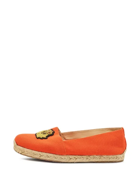 Christian Louboutin Pre-Owned Gala embroidered crest espadrilles Orange 1292970