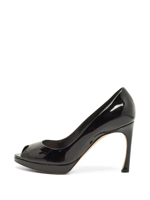 Christian Dior Pre-Owned Diorella peep-toe heeled pumps Black 1289331