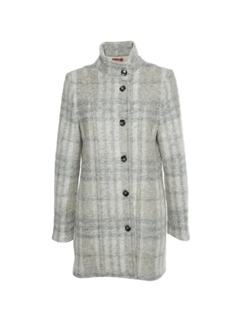 Burberry Pre-Owned check-pattern wool coat White 1319117