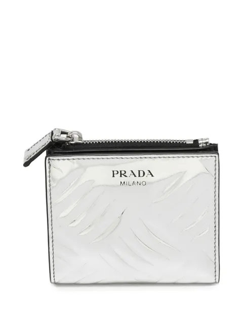 Prada Pre-Owned logo-print bi-fold wallet Silver 1339121