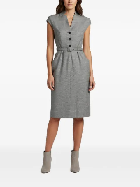 Christian Dior Pre-Owned houndstooth-print midi dress Black 1346776