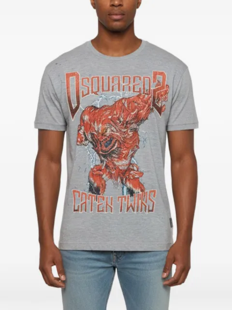 DSQUARED2 Monster graphic-print distressed T-shirt Grey 1344028