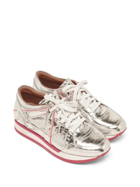Jimmy Choo Pre-Owned London croc-embossed sneakers Silver 1316566
