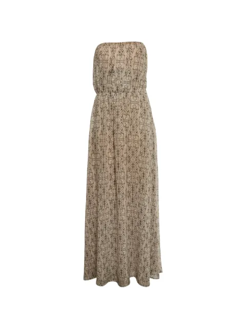 Elisabetta Franchi abstract-print strapless maxi dress Neutrals 1300982