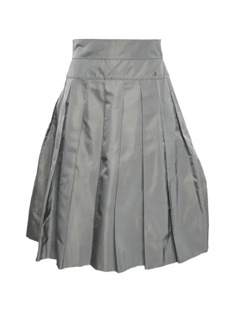 CHANEL Pre-Owned silk midi pleated skirt Grey 1317161