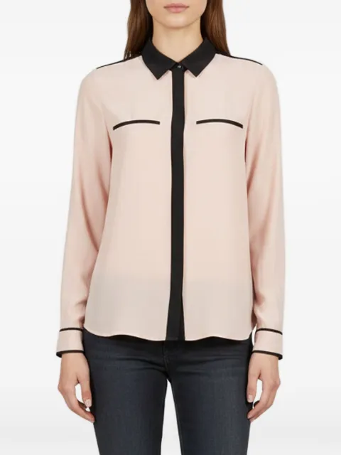 DVF Diane von Furstenberg contrasting-trims silk shirt Pink 1349092