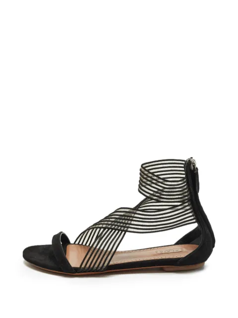 Alaïa Pre-Owned mesh ankle-strap sandals Black 1289876