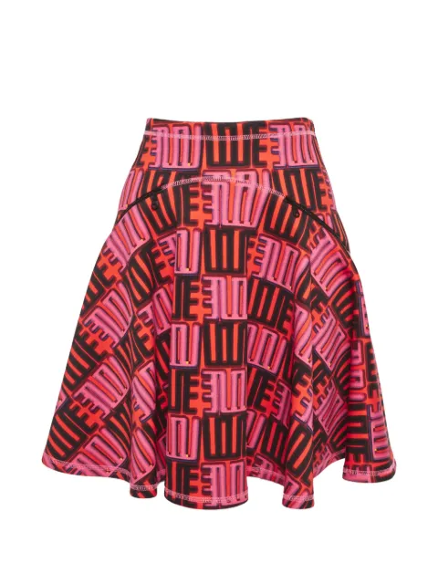 Kenzo Pre-Owned love-print flared mini skirt Pink 1295926