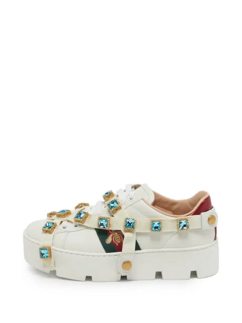 Gucci Pre-Owned Flashtrek crystal-embellished low-top sneakers White 1281767