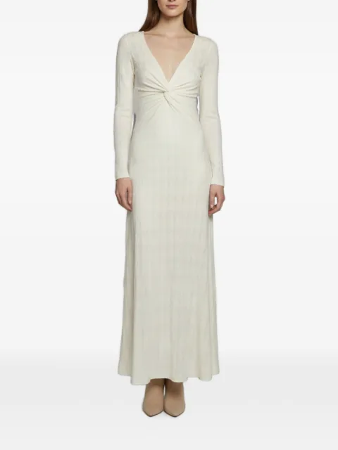 Missoni Pre-Owned crochet-knit twisted-neckline maxi dress Neutrals 1347167