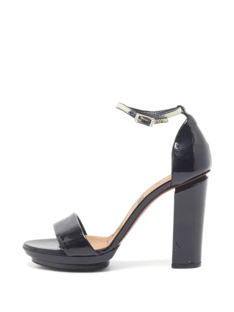 Lanvin Pre-Owned patent-leather ankle-strap sandals Black 1325380