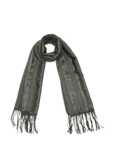 Burberry Pre-Owned fringed ladder-stitch stole Grey 1288473