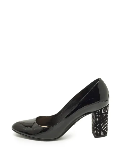 Christian Dior Pre-Owned stud-embellished block-heel pumps Black 1301368