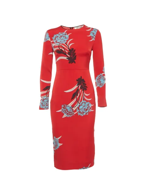 DVF Diane von Furstenberg floral-print long-sleeved midi dress Red 1264663