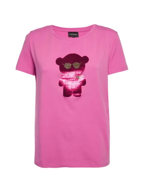 Emporio Armani Pre-Owned Teddy sequin-embellished T-shirt Pink 1302207