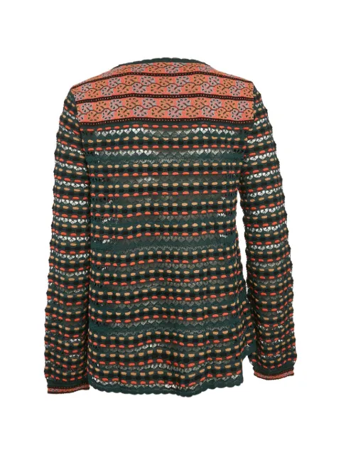 M Missoni Vintage pointelle-knit floral-pattern sweater Green 1217536