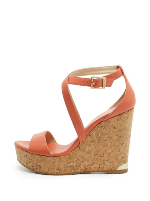 Jimmy Choo Pre-Owned Portia cork wedge sandals Orange 1360956