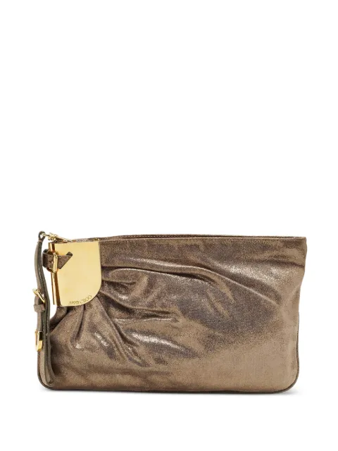 Jimmy Choo Pre-Owned pleated metallic clutch bag Brown 1285506
