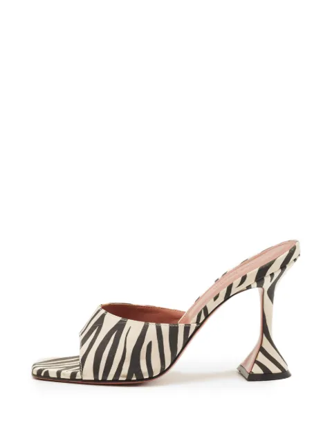 Amina Muaddi Lupita zebra-print sandals Neutrals 1338121