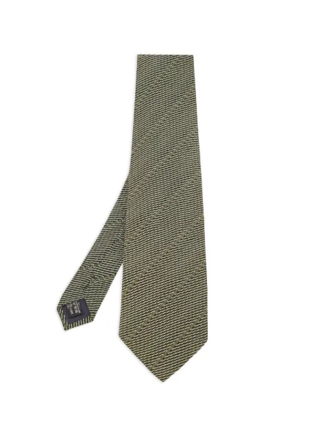 Giorgio Armani Pre-Owned diagonal-striped silk tie Black 1331779