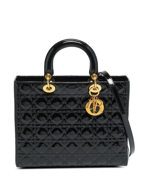 Christian Dior Pre-Owned 2000 Lady Dior Cannage tote bag Black 1318636