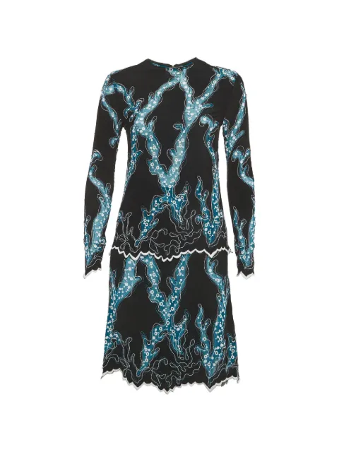 Louis Vuitton Pre-Owned embroidered jersey midi dress Black 1292168