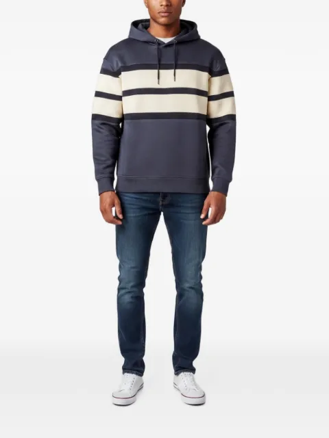 Emporio Armani Pre-Owned striped-detail hoodie Blue 1347912