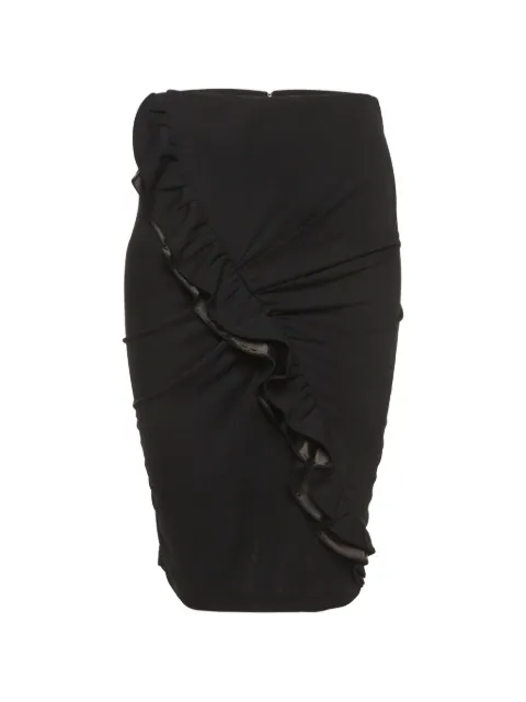 Dolce & Gabbana Pre-Owned ruffle-detail midi skirt Black 1306046