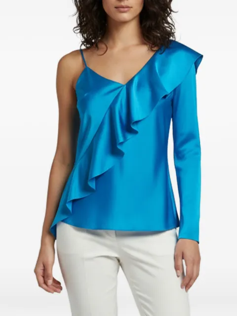 DVF Diane von Furstenberg ruffle one-shoulder top Blue 1349140