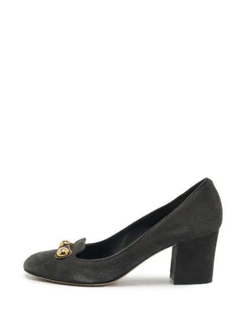 Dolce & Gabbana Pre-Owned embellished-detail block-heel pumps Grey 1351271