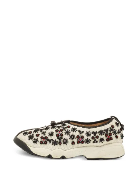 Christian Dior Pre-Owned Fusion embellished slip-on sneakers White 1278992