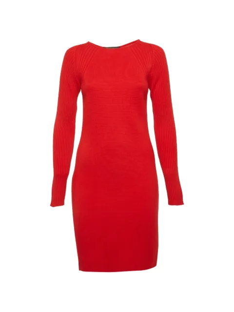 Versace Pre-Owned rib-knit wool midi dress Red 1307668