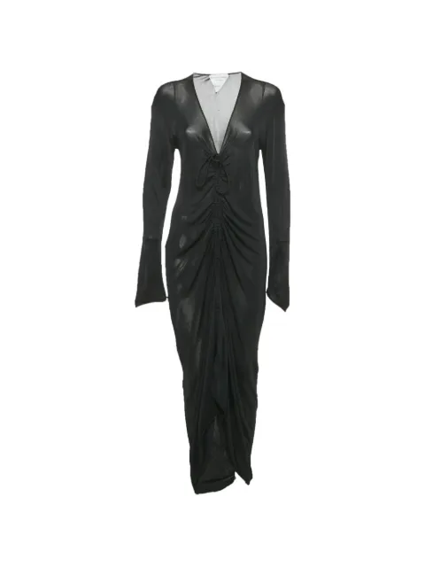 Bottega Veneta Pre-Owned ruched-detail midi dress Black 1271393