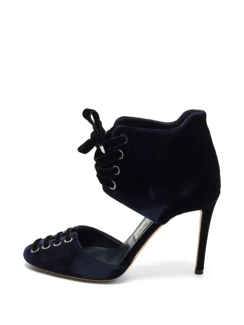 Jimmy Choo Pre-Owned Mari cut-out ankle boots Blue 1257140
