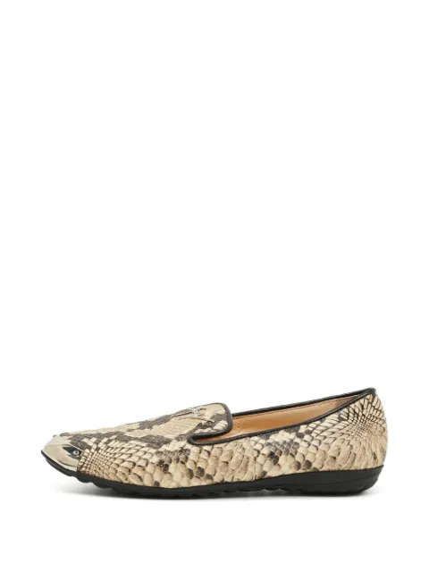 Giuseppe Zanotti Vintage python-embossed slippers Neutrals 1315504