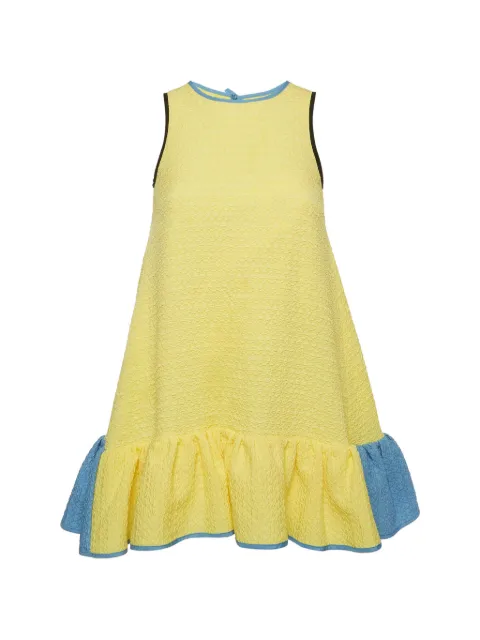 Victoria Beckham ruffled textured midi dress Yellow 1359679