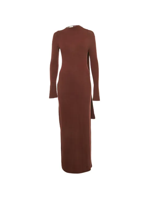 Reformation scarf-detail knitted maxi dress Brown 1260568