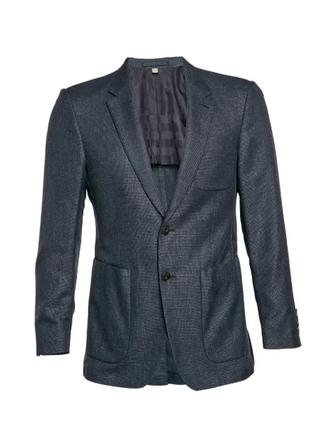 Burberry Pre-Owned textured single-breasted blazer Blue 1325272