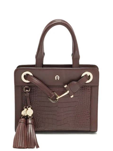 Aigner Vintage Cavallina crocodile-effect handbag Red 1355209