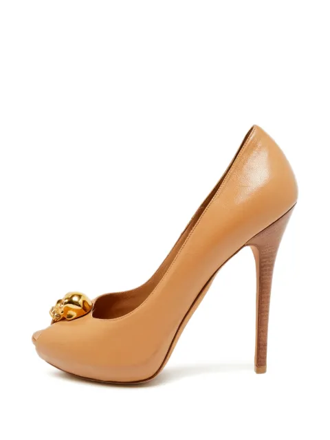 Alexander McQueen Pre-Owned Skull peep-toe sandals Neutrals 1275456