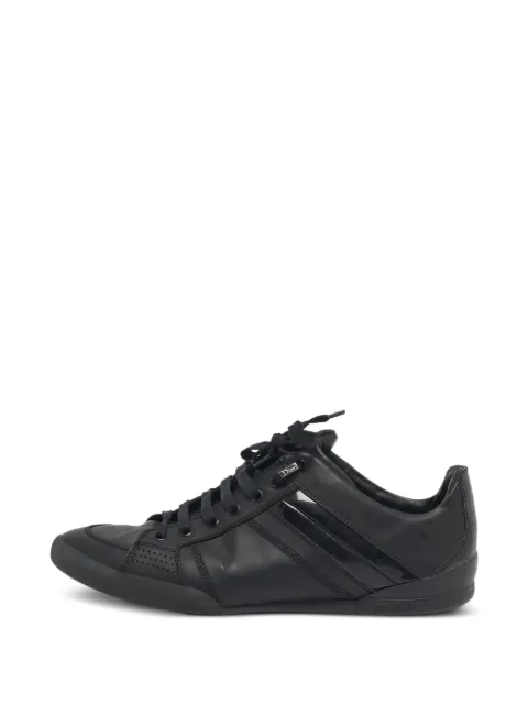 Christian Dior Pre-Owned patent-panel leather low-top sneakers Black 1280457